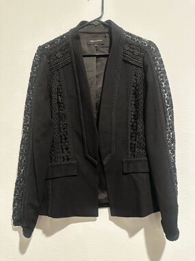 Kobi Halperin Black Lace-Panel Blazer Jacket